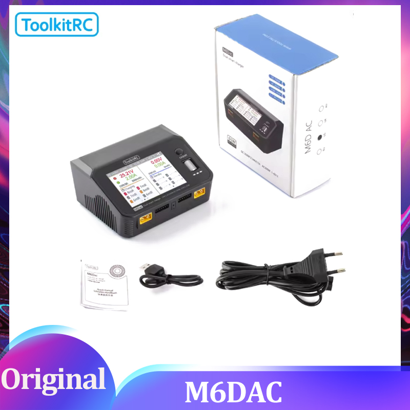 Toolkitrc M6Dac Smart Charger - ToolkitRC M6DAC デュアルチャンネルスマートリポバッテリー充電器・放電器 AC 200W DC